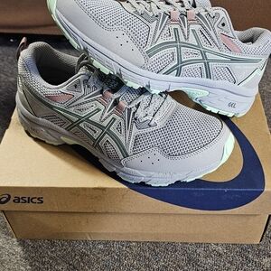 ASICS Women's Gray and Mint Athletic Shoes